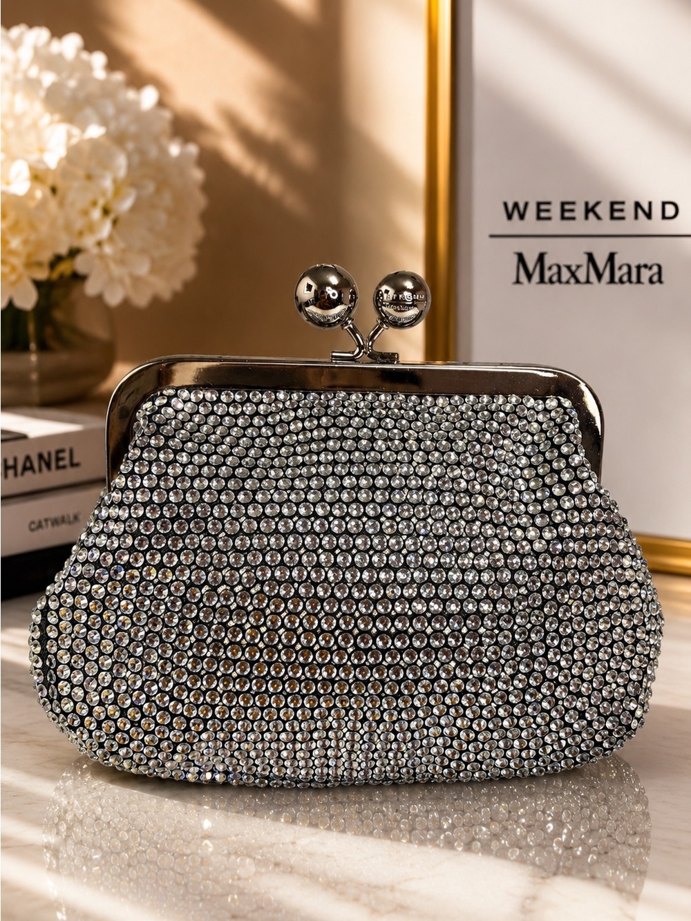 Weekend Max Mara Eliche Small Pasticcino Bag With Crystals - Picture 1 of 11